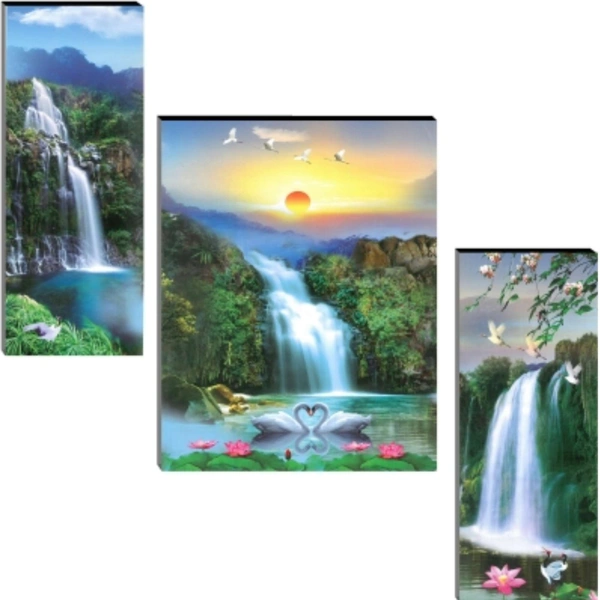 India Market| Nature Waterfall Digital Reprint 13 inch x 10.2 inch Wall Painting